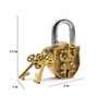 Gold Brass Ganesh Design Antique Lock Idol