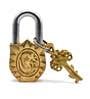 Gold Brass Ganesh Design Antique Lock Idol