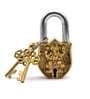 Gold Brass Ganesh Design Antique Lock Idol