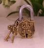 Gold Brass Ganesh Design Antique Lock Idol