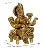 Gold Brass Goddess Saraswati Idol on Chowki