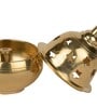 Gold Brass Handcrafted Covered Akhand Jyoti Diya