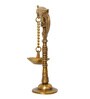 Gold Brass Handcrafted Parrot Diya for 5 wicks with Stand eCraftIndia