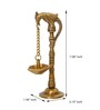 Gold Brass Handcrafted Parrot Diya for 5 wicks with Stand eCraftIndia