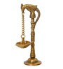 Gold Brass Handcrafted Parrot Diya for 5 wicks with Stand eCraftIndia