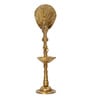 Gold Brass Handcrafted Peocock Diya For 5 Wicks With Stand