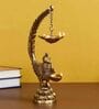 Gold Brass Handcrafted Peocock with Diya for 6 Wicks eCraftIndia