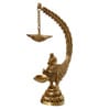 Gold Brass Handcrafted Peocock with Diya for 6 Wicks eCraftIndia