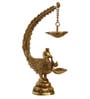 Gold Brass Handcrafted Peocock with Diya for 6 Wicks eCraftIndia