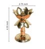 Gold Brass Lotus Shaped Diya With Stand