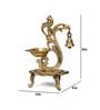 Gold Brass Parrot Diya With Bell For Temple