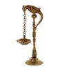 Gold Brass Parrot Lamp With Hanging Diya
