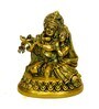 Gold Brass Radha Krishna Sitting Idol