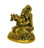 Gold Brass Radha Krishna Sitting Idol
