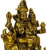 Gold Brass Shiv With Family Idol