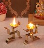 Standing Satiya Brass Akhand Diya