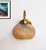 Gold Brass Wall Sconce Diamond Glass Shade Fixture