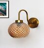 Gold Brass Wall Sconce Diamond Glass Shade Fixture