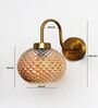 Gold Brass Wall Sconce Diamond Glass Shade Fixture