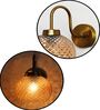 Gold Brass Wall Sconce Diamond Glass Shade Fixture