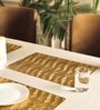 Golden Brianna Rectangular Textured PVC Dining Table Placemat