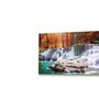 Gold Canvas Framed Autumn Cascade Nature's Vibrant Symphony Wall Painting(24X48 Inch)
