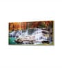 Gold Canvas Framed Autumn Cascade Nature's Vibrant Symphony Wall Painting(12X24 Inch)