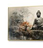 Canvas Framed Buddha in Tranquility on Rock Wall Painting