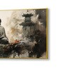 Canvas Framed Buddha in Tranquility on Rock Wall Painting