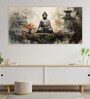 Canvas Framed Buddha in Tranquility on Rock Wall Painting