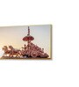 Gold Canvas Framed Krishna and Arjuna's Divine Journey Wall Painting(24X48 Inch)