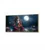 Gold Canvas Framed Lord Ganesha in Divine Moon Wall Painting