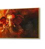 Gold Canvas Framed Majestic Ganesha on Orange Canvas Wall Painting(24X48 Inch)