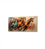 Gold Canvas Framed Majestic Horses in Ethereal Flight Wall Painting(18X36 Inch)