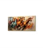 Gold Canvas Framed Majestic Horses in Ethereal Flight Wall Painting(12X24 Inch)