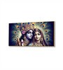 Gold Canvas Framed Radha Krishna: Colors of Love Wall Painting(24X48 Inch)