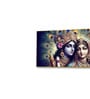 Gold Canvas Framed Radha Krishna: Colors of Love Wall Painting(24X48 Inch)