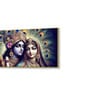 Gold Canvas Framed Radha Krishna: Colors of Love Wall Painting(12X24 Inch)