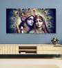 Gold Canvas Framed Radha Krishna: Colors of Love Wall Painting(12X24 Inch)