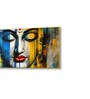 Gold Canvas Framed Radiant Serenity: Shiva's Essence Wall Painting(24X48 Inch)