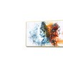 Gold Canvas Framed Shiva's Colorful Duality Wall Painting(18X36 Inch)