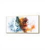 Gold Canvas Framed Shiva's Colorful Duality Wall Painting(18X36 Inch)