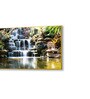 Gold Canvas Framed Tropical Oasis Waterfall Escape Wall Painting(18X36 Inch)