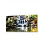 Gold Canvas Framed Tropical Oasis Waterfall Escape Wall Painting(24X48 Inch)