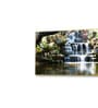 Gold Canvas Framed Tropical Oasis Waterfall Escape Wall Painting(12X24 Inch)