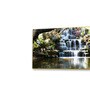 Gold Canvas Framed Tropical Oasis Waterfall Escape Wall Painting(24X48 Inch)