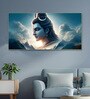Gold Canvas Framed Vibrant Lord Shiva Divine Art Wall Painting(24X48 Inch)