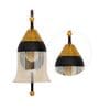 Healy Brown Metal and Glass Wall Sconces