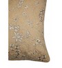 Gold Textured Chanderi Silk 16 x 16 Inch Embroidered Cushion Cover
