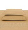 Gold Embroidered 210 TC Cotton King Sized Bedsheet with 2 Pillow Covers